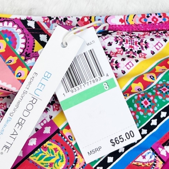 NWT Bleu Rod Beattie Side Tie Hipster Bikini Bottoms Paisley Print - Picture 3 of 3